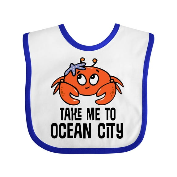 Inktastic Ocean City Maryland Cute Crab Boys or Girls Baby Bib