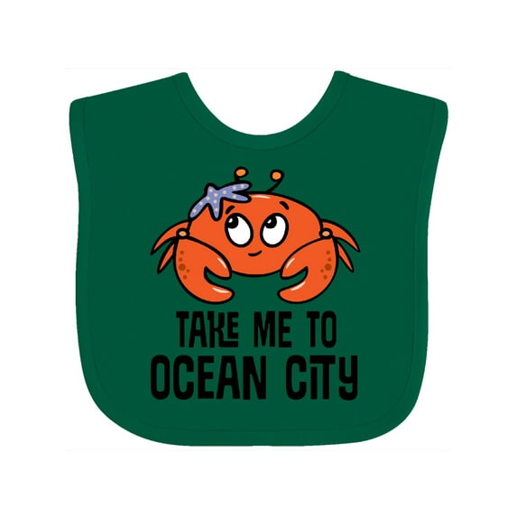 Inktastic Ocean City Maryland Cute Crab Boys or Girls Baby Bib