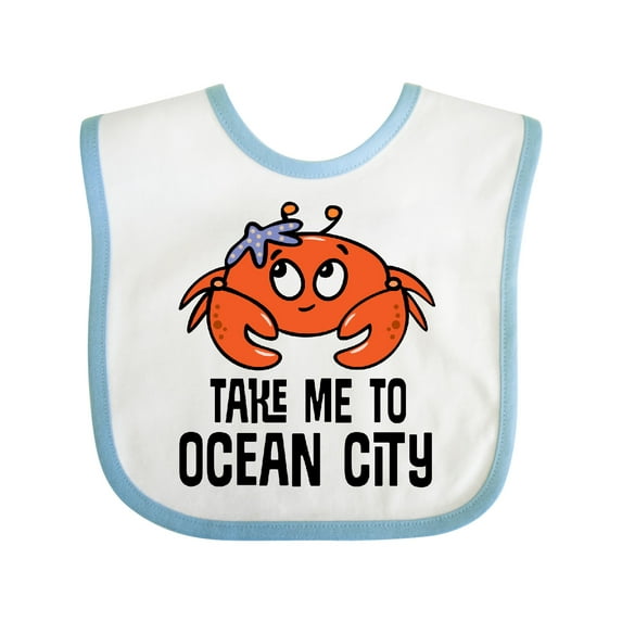 Inktastic Ocean City Maryland Cute Crab Boys or Girls Baby Bib