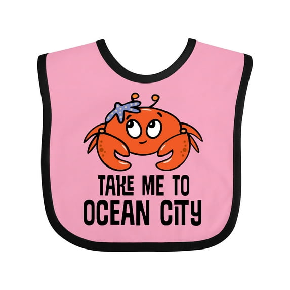 Inktastic Ocean City Maryland Cute Crab Boys or Girls Baby Bib