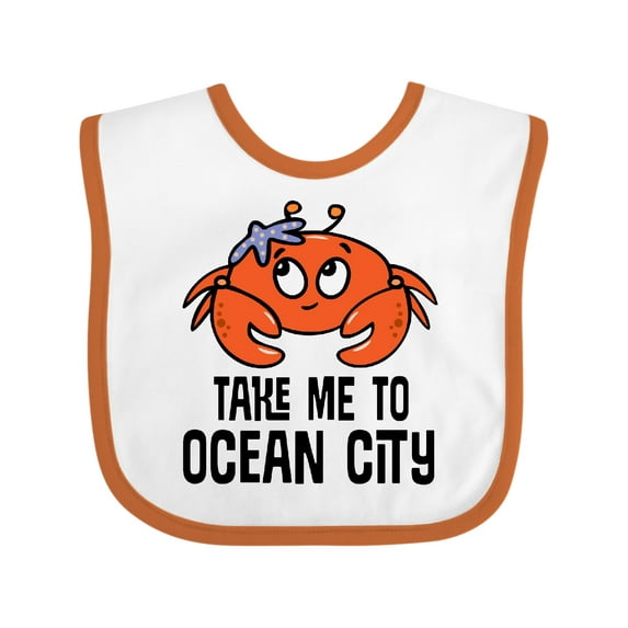 Inktastic Ocean City Maryland Cute Crab Boys or Girls Baby Bib