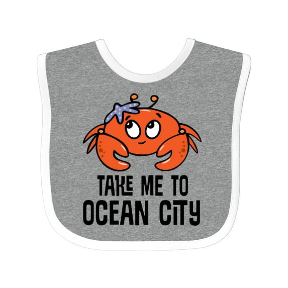 Inktastic Ocean City Maryland Cute Crab Boys or Girls Baby Bib