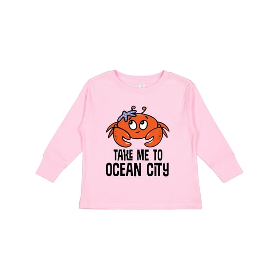 Inktastic Ocean City Maryland Cute Crab Boys or Girls Long Sleeve Toddler T-Shirt