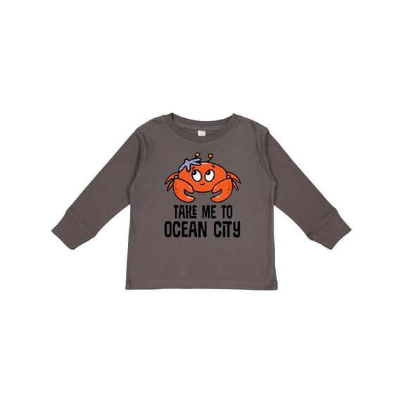 Inktastic Ocean City Maryland Cute Crab Boys or Girls Long Sleeve Toddler T-Shirt