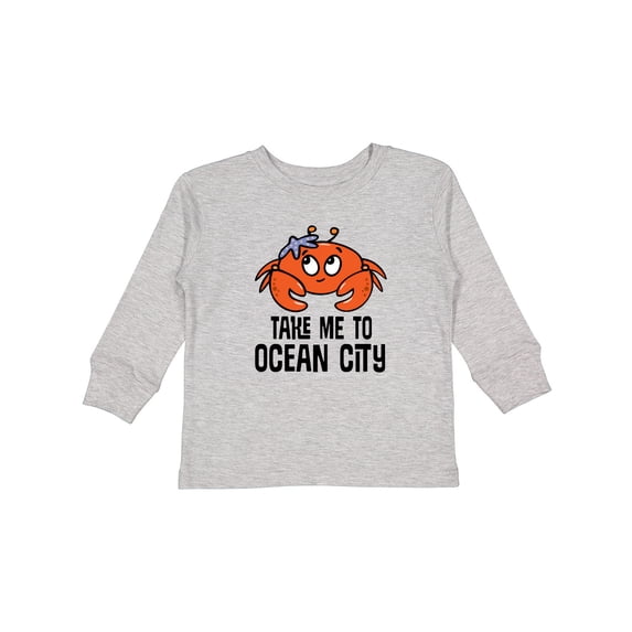 Inktastic Ocean City Maryland Cute Crab Boys or Girls Long Sleeve Toddler T-Shirt
