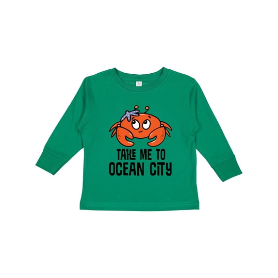 Inktastic Ocean City Maryland Cute Crab Boys or Girls Long Sleeve Toddler T-Shirt