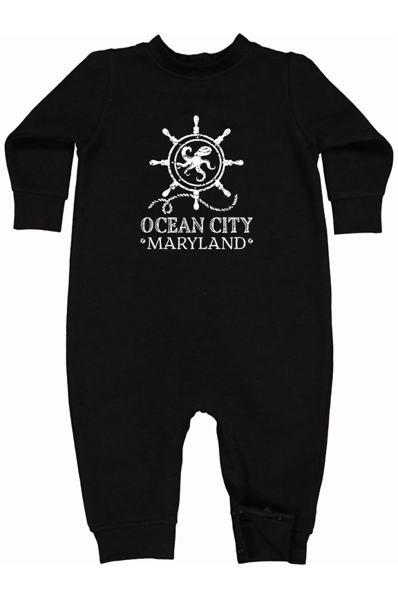 Ocean City Maryland Vacation Baby Fleece Romper