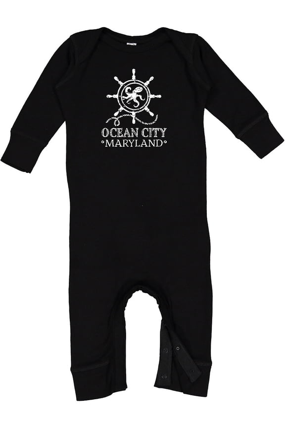 Ocean City Maryland Vacation Baby Romper Coveralls