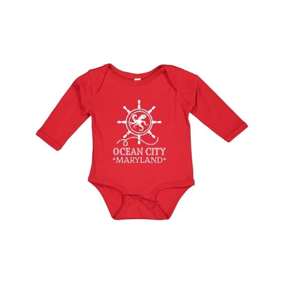 Inktastic Ocean City Maryland Vacation Boys or Girls Long Sleeve Baby Bodysuit