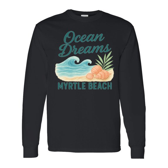 Inktastic Ocean Dreams Myrtle Beach Seashell Wave Long Sleeve T-Shirt