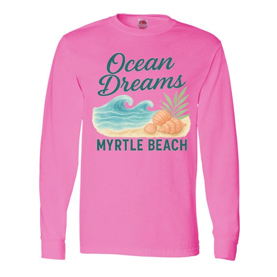 Inktastic Ocean Dreams Myrtle Beach Seashell Wave Long Sleeve T-Shirt