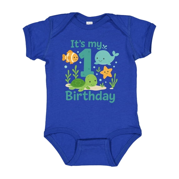 Inktastic Ocean First Birthday Boys or Girls Baby Bodysuit