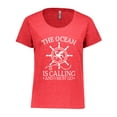 thumbnail image 1 of Inktastic Ocean is Calling Cute Nautical Octopus Women's Plus Size T-Shirt, 1 of 5