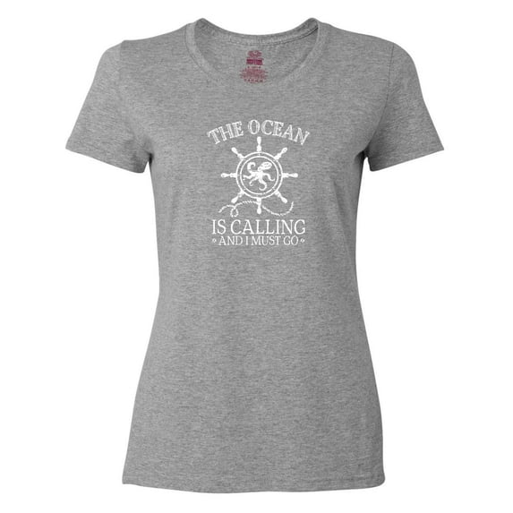 Inktastic Ocean is Calling Cute Nautical Octopus Women's T-Shirt