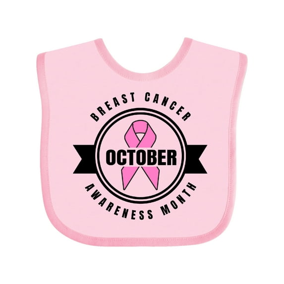 Inktastic October Breast Cancer Awareness Month Badge Boys or Girls Baby Bib