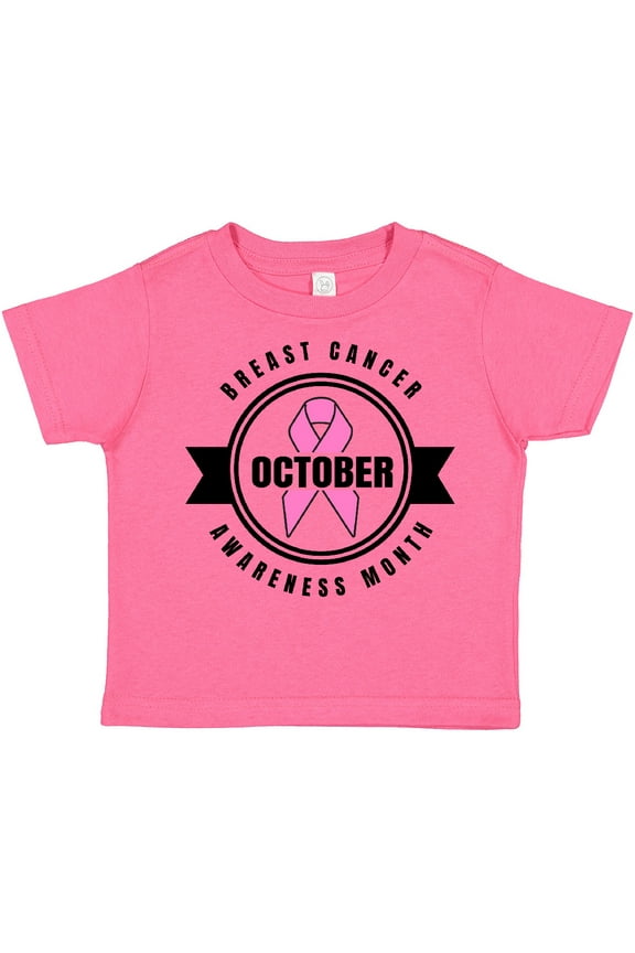 October Breast Cancer Awareness Month Badge Boys or Girls Toddler T-Shirt