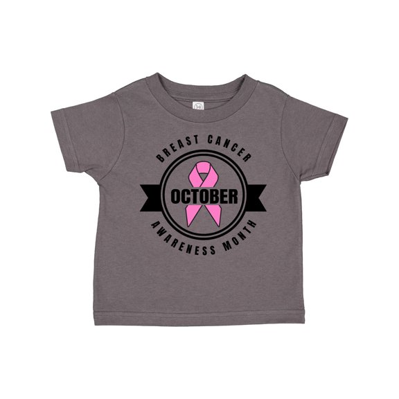 Inktastic October Breast Cancer Awareness Month Badge Boys or Girls Toddler T-Shirt