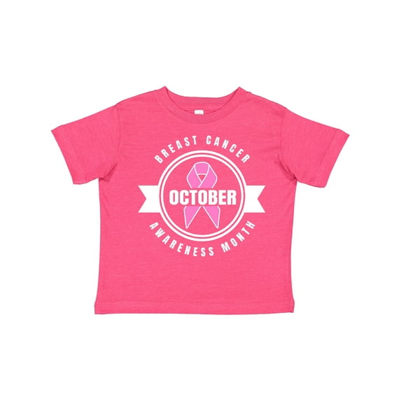 Inktastic October Breast Cancer Awareness Month Badge Boys or Girls Toddler T-Shirt