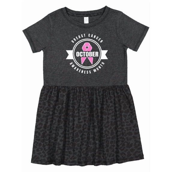 Inktastic October Breast Cancer Awareness Month Badge Girls Toddler Dress