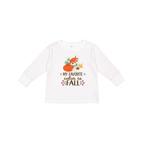 Inktastic October Favorite Color is Fall Girls Long Sleeve Toddler T-Shirt
