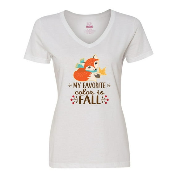 Inktastic October Favorite Color is Fall Women's V-Neck T-Shirt