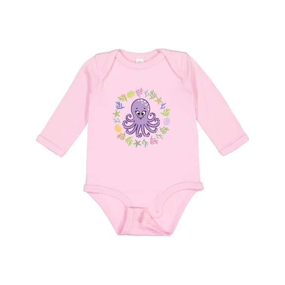 Inktastic Octopus Cute Girls Girls Long Sleeve Baby Bodysuit