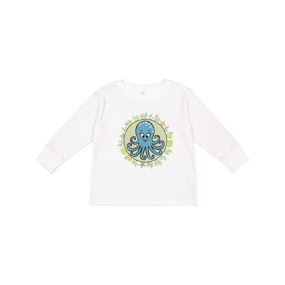 Inktastic Octopus Cute Ocean Sea Creature Boys or Girls Long Sleeve Toddler T-Shirt