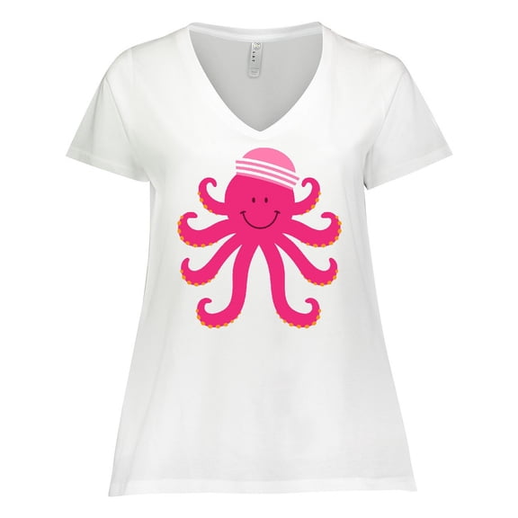 Inktastic Octopus Ocean Sea Creature Girls Women's Plus Size V-Neck T-Shirt