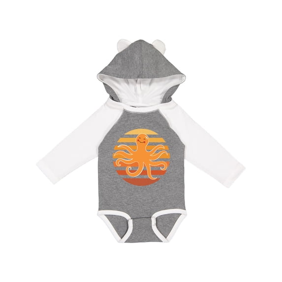 Inktastic Octopus Ocean Sunset Boys or Girls Long Sleeve Baby Bodysuit