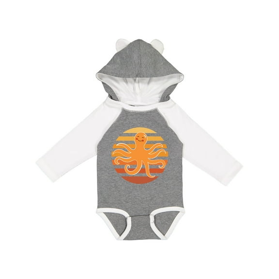 Inktastic Octopus Ocean Sunset Boys or Girls Long Sleeve Baby Bodysuit