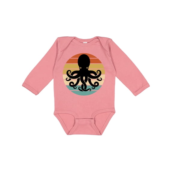 Inktastic Octopus Retro Vintage Sunset Boys or Girls Long Sleeve Baby Bodysuit