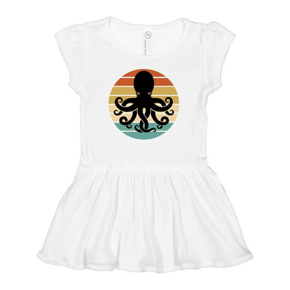 Inktastic Octopus Retro Vintage Sunset Girls Baby Dress