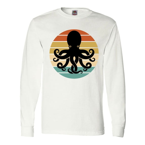 Inktastic Octopus Retro Vintage Sunset Long Sleeve T-Shirt