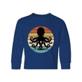 thumbnail image 1 of Inktastic Octopus Retro Vintage Sunset Long Sleeve Youth T-Shirt, 1 of 5
