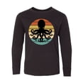 thumbnail image 1 of Inktastic Octopus Retro Vintage Sunset Long Sleeve Youth T-Shirt, 1 of 5