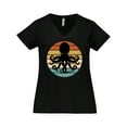 thumbnail image 1 of Inktastic Octopus Retro Vintage Sunset Women's Plus Size V-Neck T-Shirt, 1 of 5