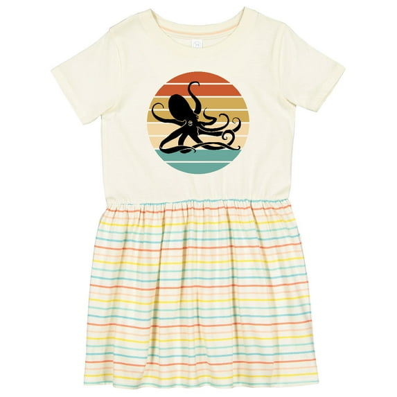 Inktastic Octopus Vintage Sunset Girls Toddler Dress