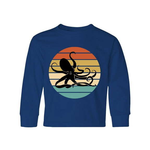 Inktastic Octopus Vintage Sunset Long Sleeve Youth T-Shirt