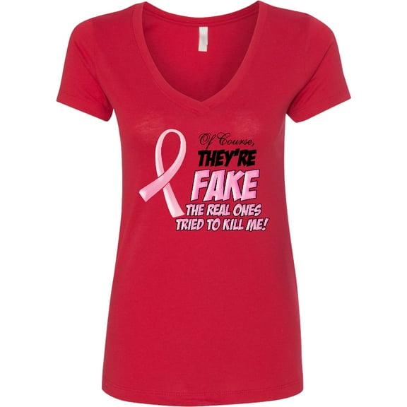 Inktastic Of Course, They're Fake Women's V-Neck T-Shirt