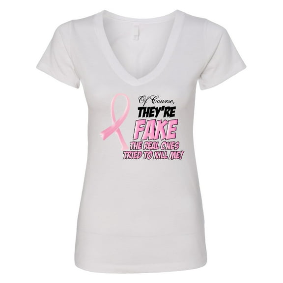 Inktastic Of Course, They're Fake Women's V-Neck T-Shirt