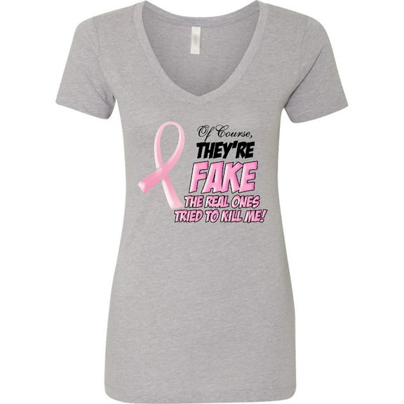 Inktastic Of Course, They're Fake Women's V-Neck T-Shirt