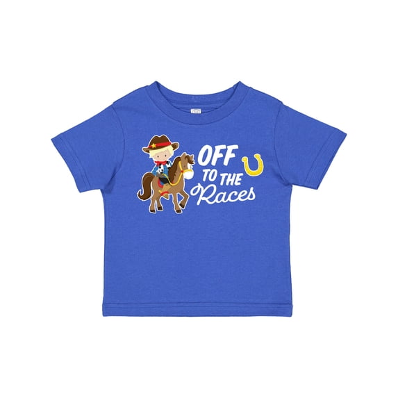 Inktastic Off To The Races with Cowboy on Horse Boys Toddler T-Shirt