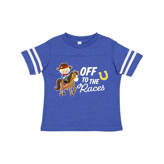Inktastic Off To The Races with Cowboy on Horse Boys Toddler T-Shirt