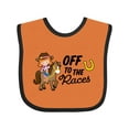 thumbnail image 1 of Inktastic Off to the Races with Cowgirl on Horse Girls Baby Bib, 1 of 4