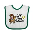 thumbnail image 1 of Inktastic Off to the Races with Cowgirl on Horse Girls Baby Bib, 1 of 4