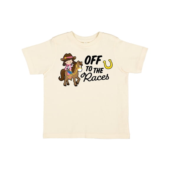Inktastic Off to the Races with Cowgirl on Horse Girls Toddler T-Shirt