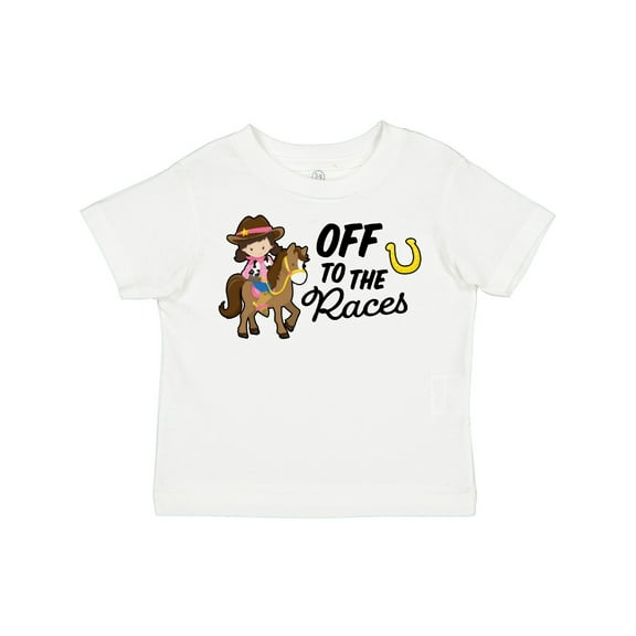 Inktastic Off to the Races with Cowgirl on Horse Girls Toddler T-Shirt