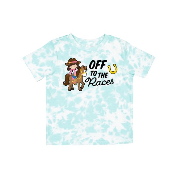 Inktastic Off to the Races with Cowgirl on Horse Girls Toddler T-Shirt
