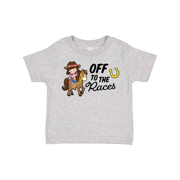 Inktastic Off to the Races with Cowgirl on Horse Girls Toddler T-Shirt