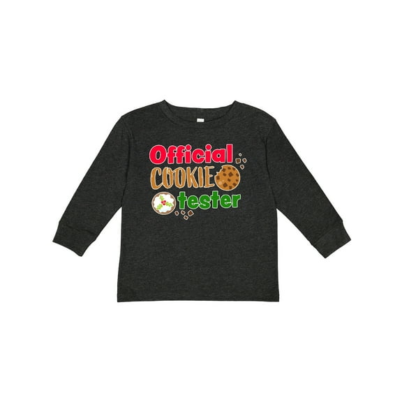 Inktastic Official Cookie Tester Christmas Cookies Boys or Girls Long Sleeve Toddler T-Shirt